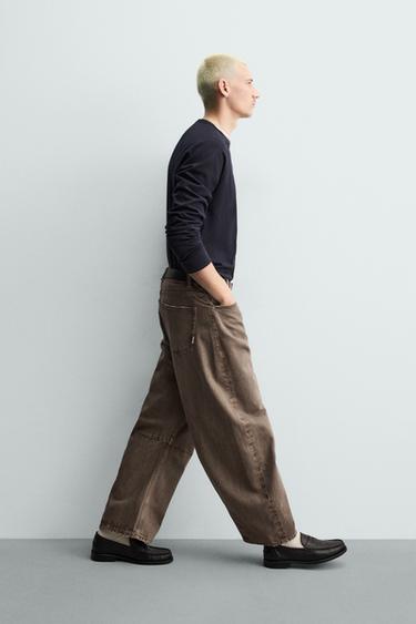 BARREL FIT TROUSERS - Brown by Zara - Image 5