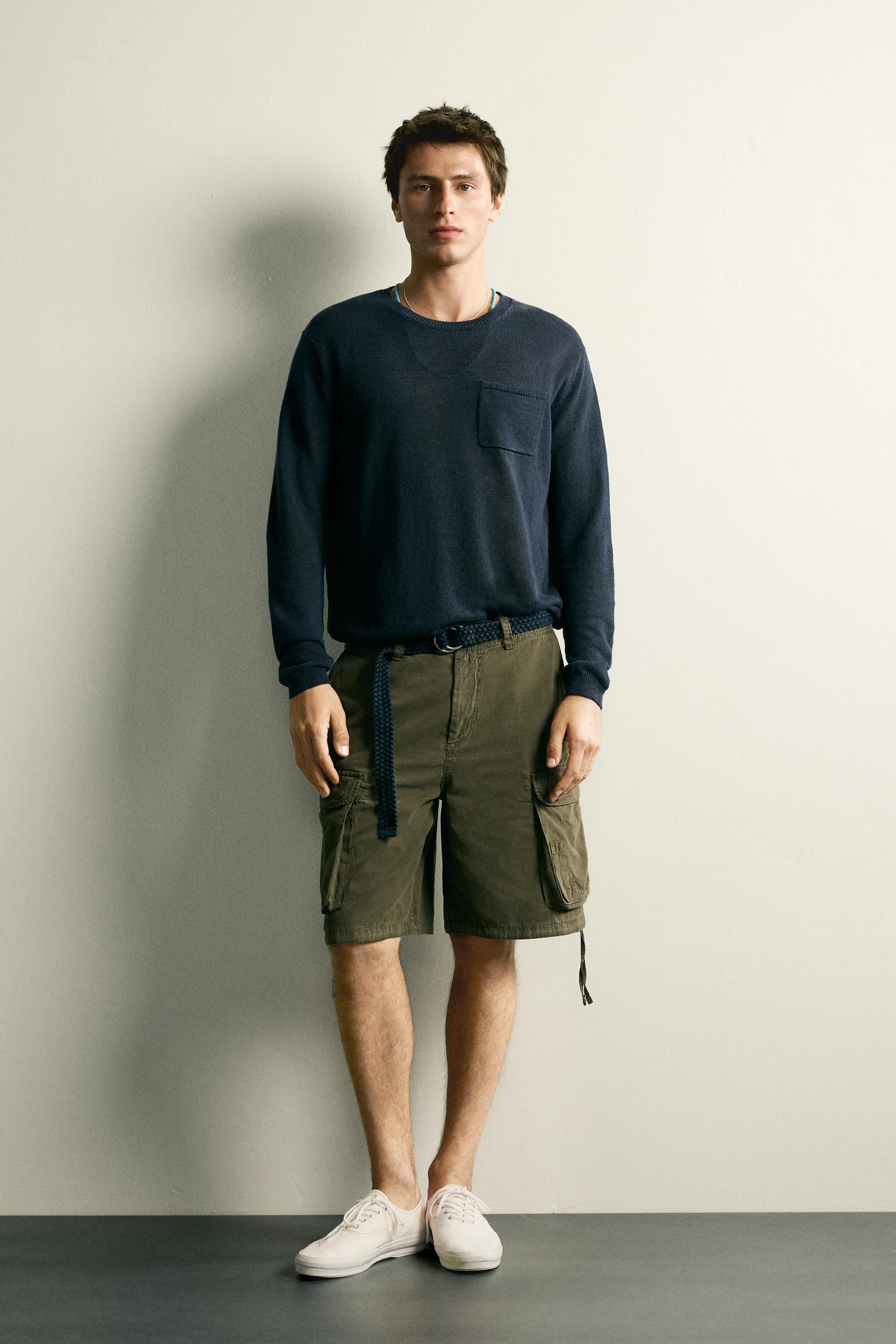レギュラーフィット カーゴバミューダパンツ - カーキ | ZARA Japan / 日本