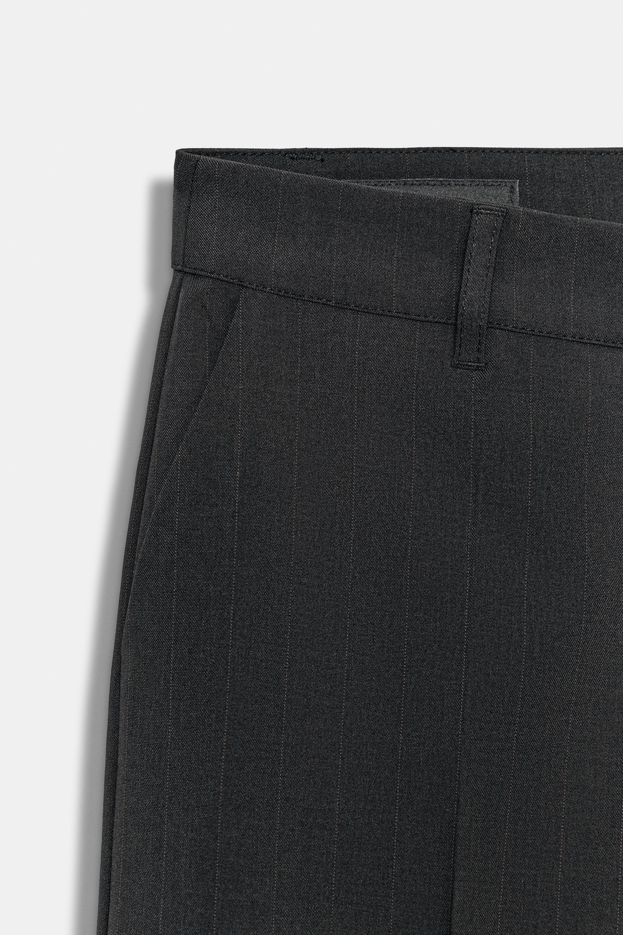 LOW-RISE PINSTRIPE PANTS