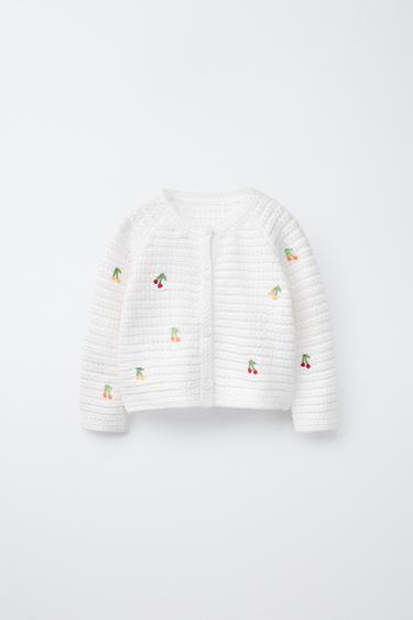 CHERRY KNIT CARDIGAN - White by Zara - Image 0