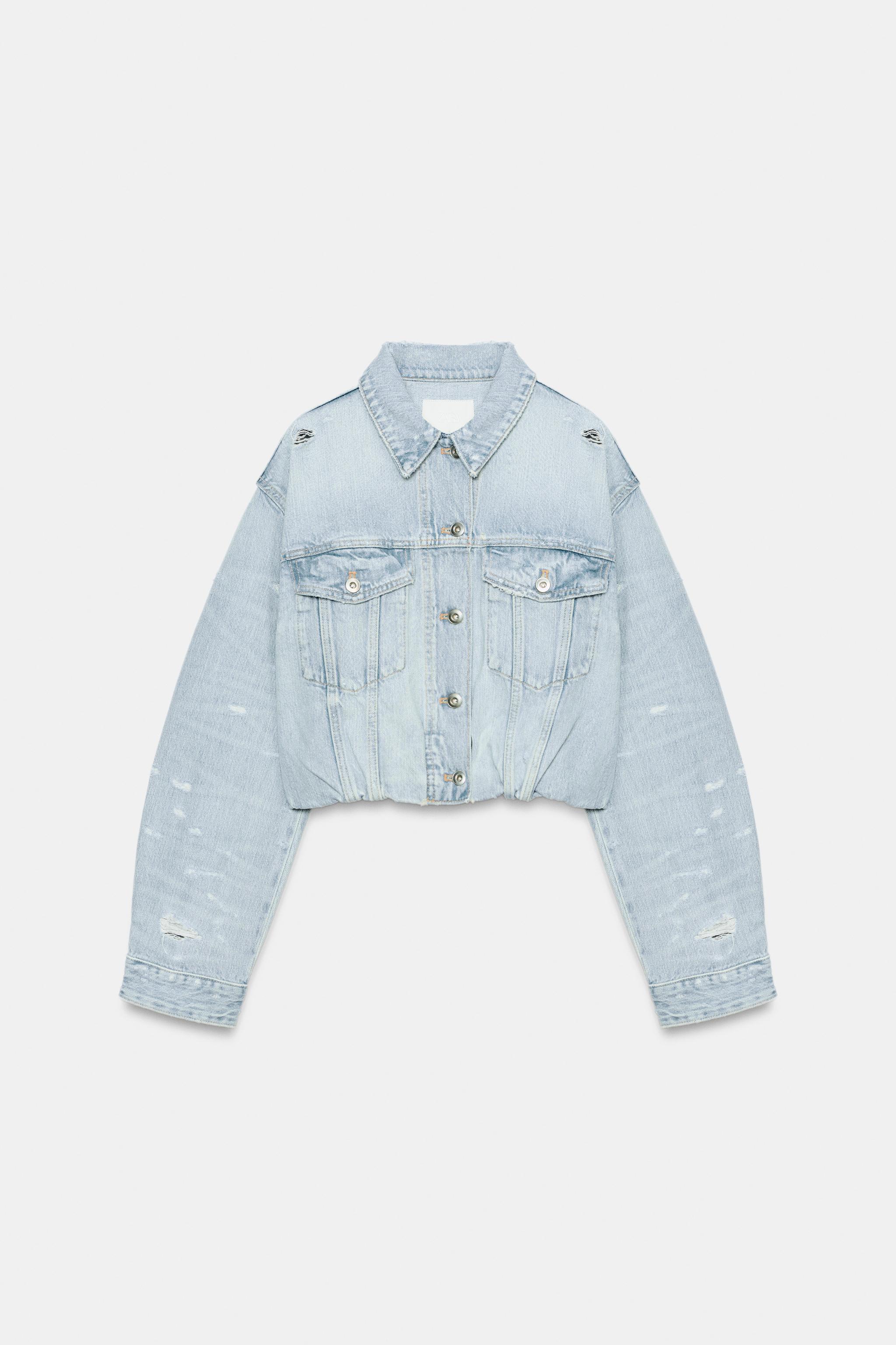 BLOUSON EN JEAN TRF DÉCHIRURES