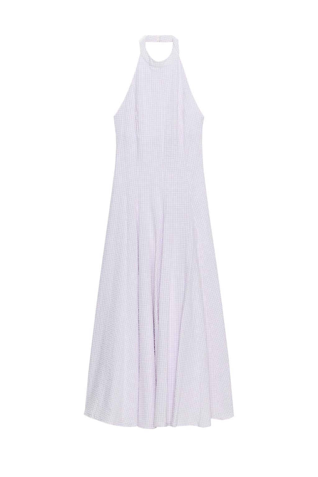 GINGHAM HALTER VOLUMINOUS DRESS - image 3
