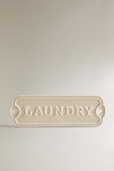 DECORATIVE LAUNDRY PLATE - Cream by Zara