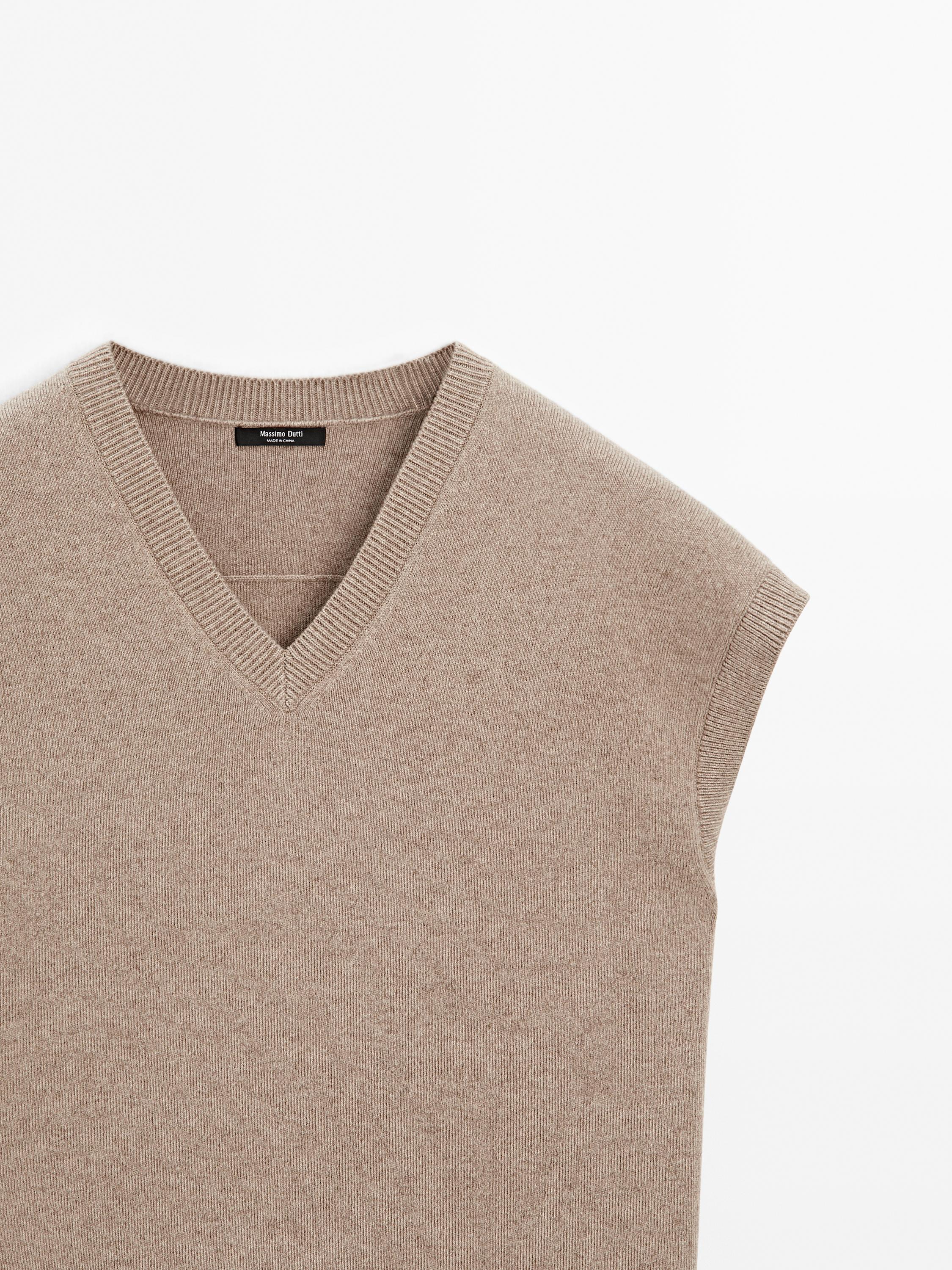 Wool blend knit vest