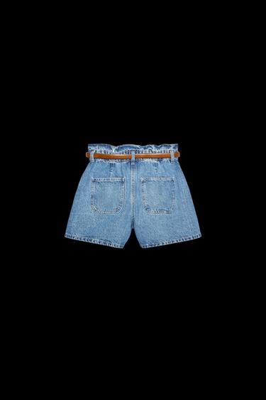 BERMUDA Z1975 DENIM PAPERBAG CINTURÓN - Mittelblau von Zara