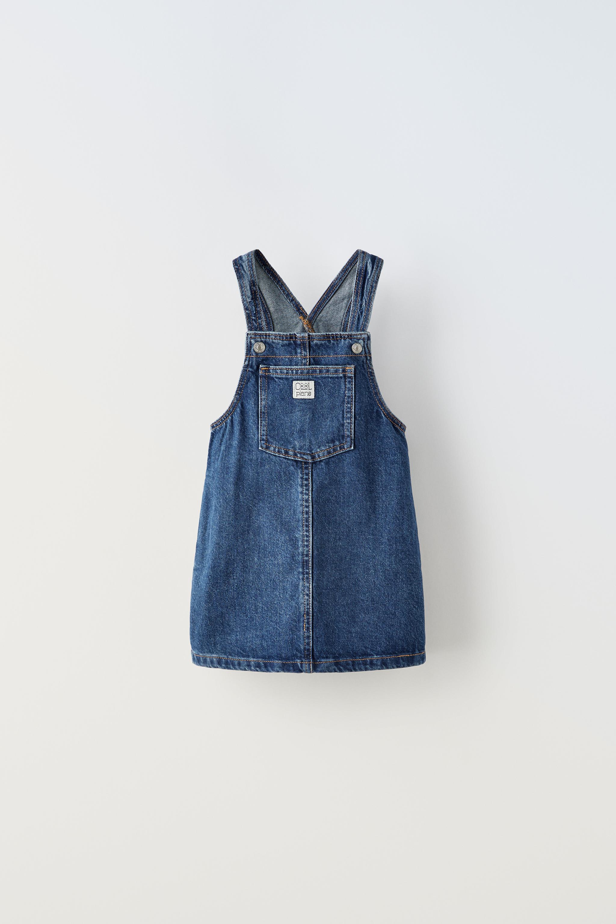 Denim dungaree dress kids sale