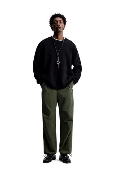 TECHNICAL PARACHUTE TROUSERS - Khaki by Zara