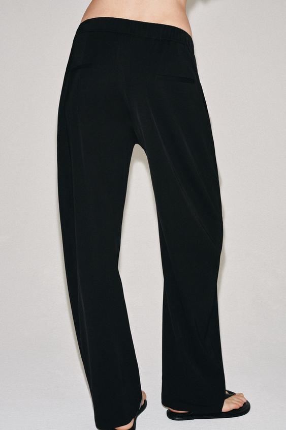 PANTALÓN PLIEGUES ZW COLLECTION - Negro de Zara - Imagen 0