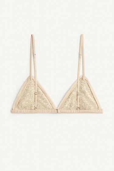 LIMITED EDITION SEQUINNED BRA - Gold by Zara - Image 2