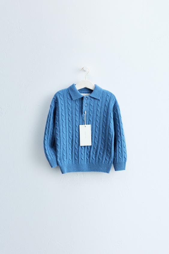 ZARA TIMELESS - PULOVËR POLO 100% LESH - E kaltër nga Zara - Imazh 0