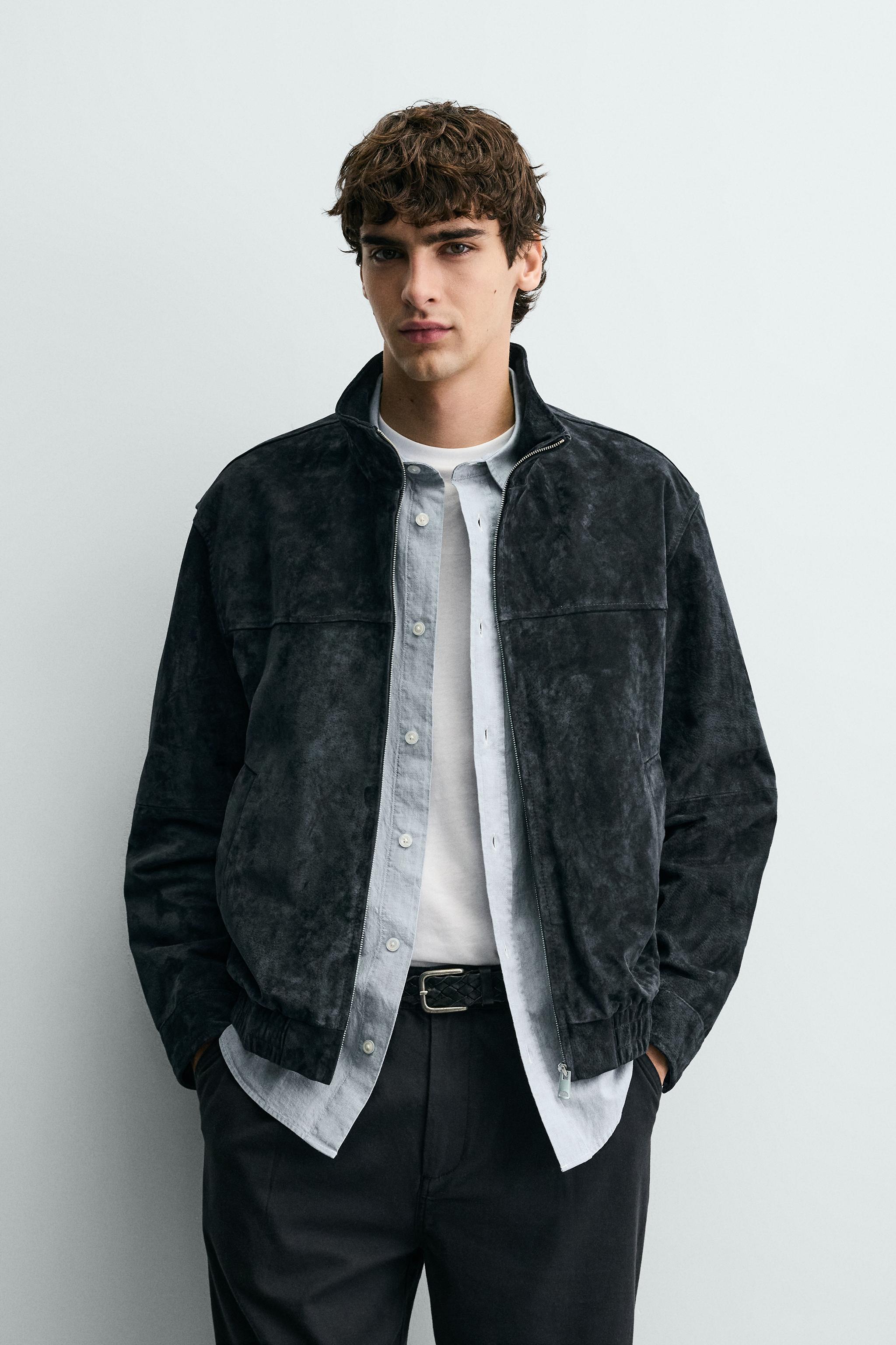 BLOUSON EN CUIR DAIM