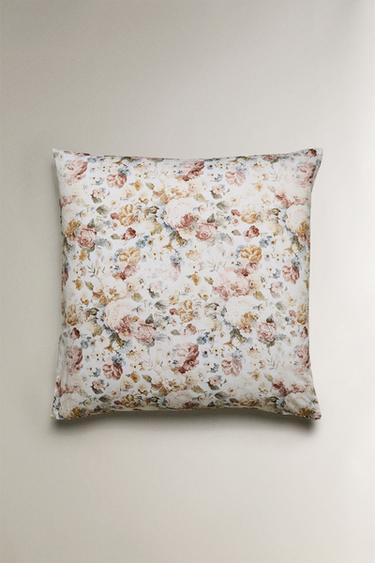 FLORAL SATEEN PILLOWCASE (300 THREAD COUNT) - Oyster-white by Zara - Image 1