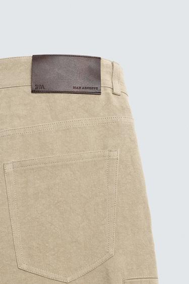 PANTALON BALLON FIT 100% LIN - Marron clair de Zara - Image 9