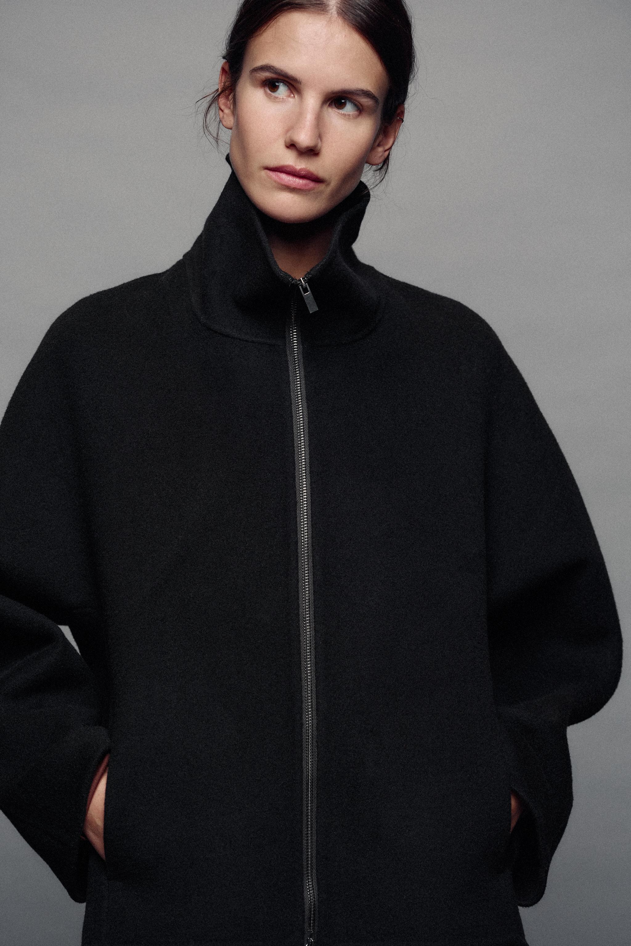 ZW COLLECTION WOOL-BLEND CROPPED COAT