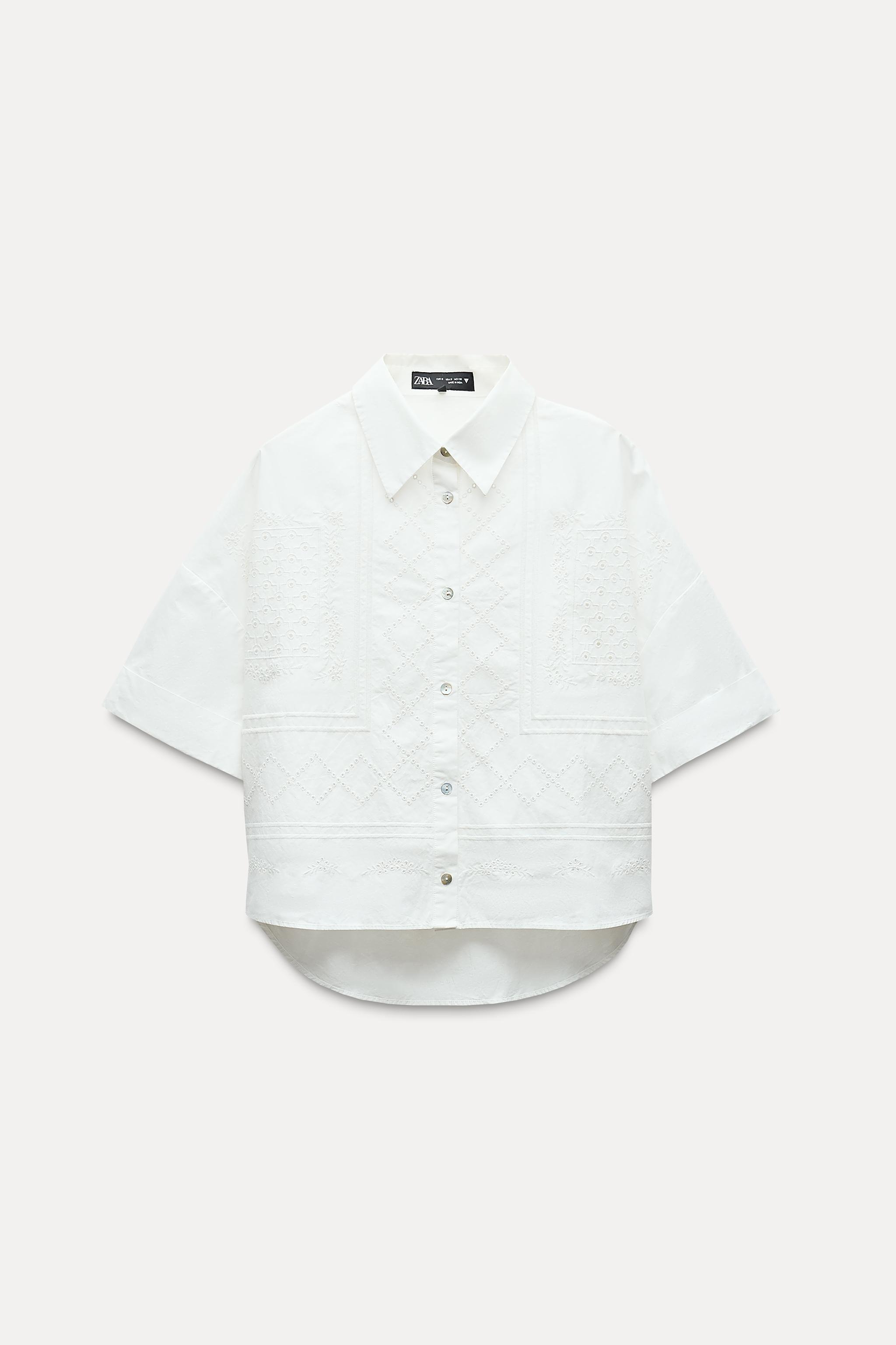 EMBROIDERED POPLIN SHIRT - White | ZARA United States