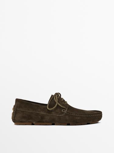 Mocasín náutico serraje - Verde Caqui de Zara - Imagen 0