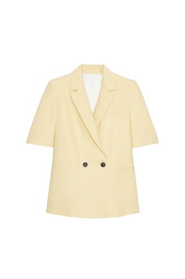 SHORT-SLEEVED TEXTURED BLAZER - Butter by Zara