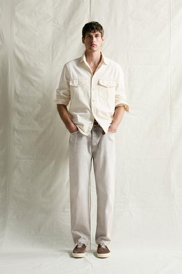 JEANS STRAIGHT ANKLE FIT - Gris claro de Zara - Imaxe 0
