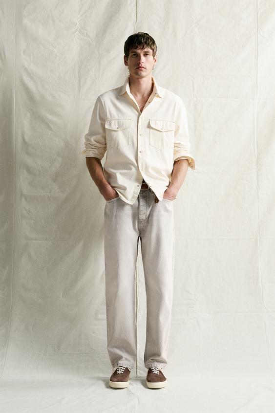 STRAIGHT ANKLE-FIT JEANS - Light grey de Zara - Imagen 0