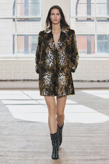 ANIMAL PRINT FAUX FUR COAT ZW COLLECTION - Leopard by Zara - Image 0