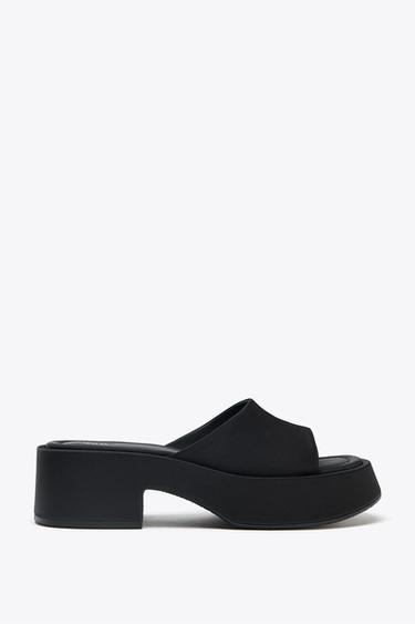 SANDALIA SATINADA CHUNKY - Negro de Zara