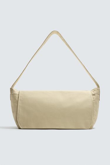 FABRIC SHOULDER BAG - Ecru White by Zara
