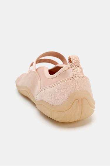 ELASTIC STRAP BALLET FLATS - Pink by Zara - Image 6