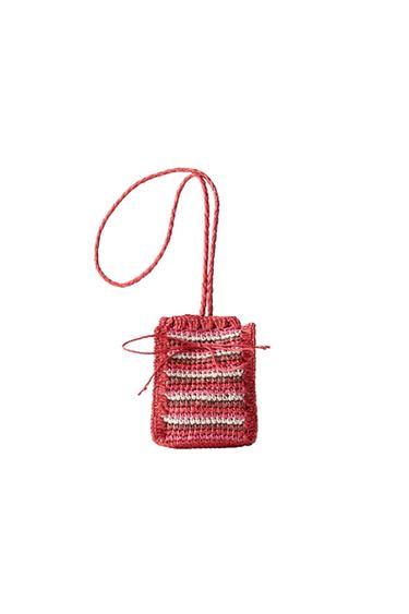 MINI-UMHÄNGETASCHE RAFFIA-EFFEKT - Rot von Zara - Bild 0