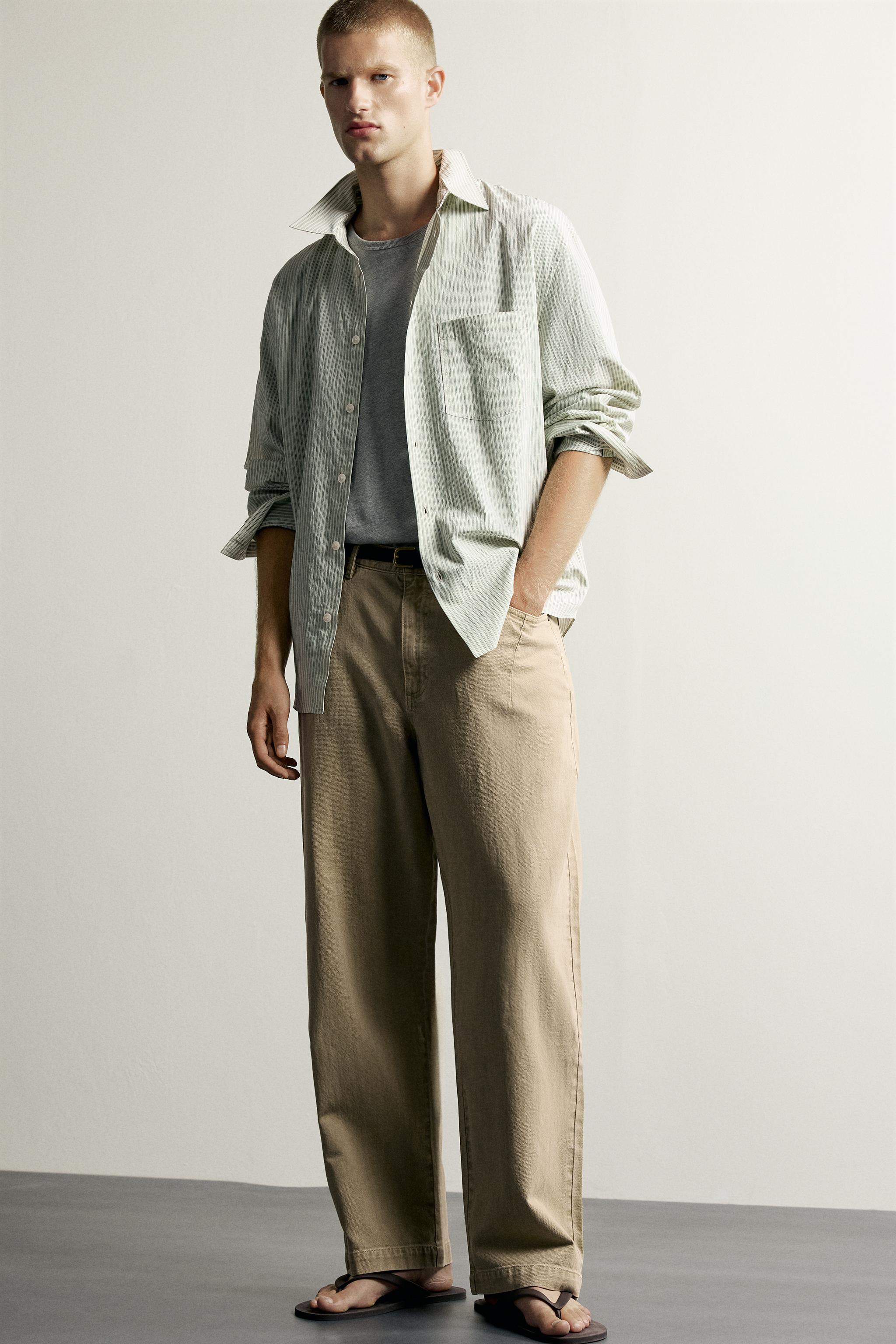 PANTALON DÉLAVÉ COTON - LIN
