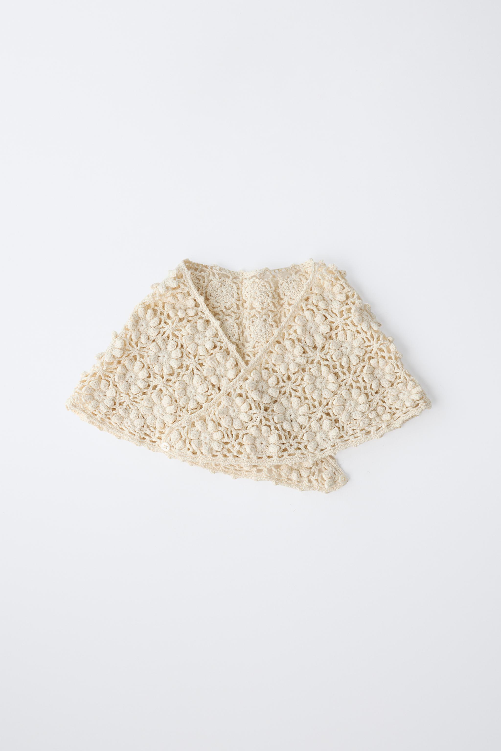 CROCHET KNIT MORNING JACKET - Ecru | ZARA Canada