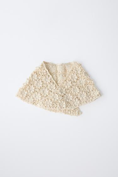 GILET EN MAILLE AU CROCHET - Écru de Zara - Image 4