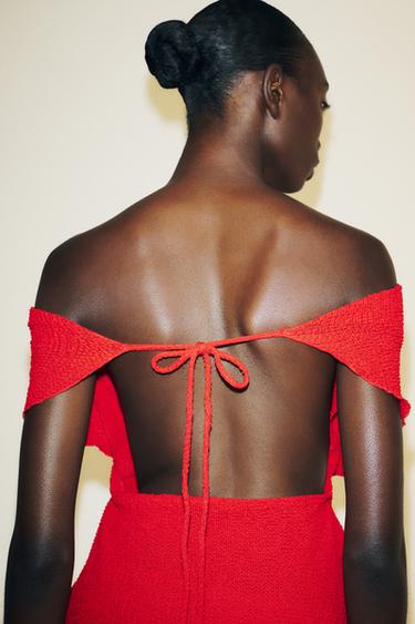 MULTI-WAY TEXTURED LAYERED TOP - Intense red by Zara - Image 2