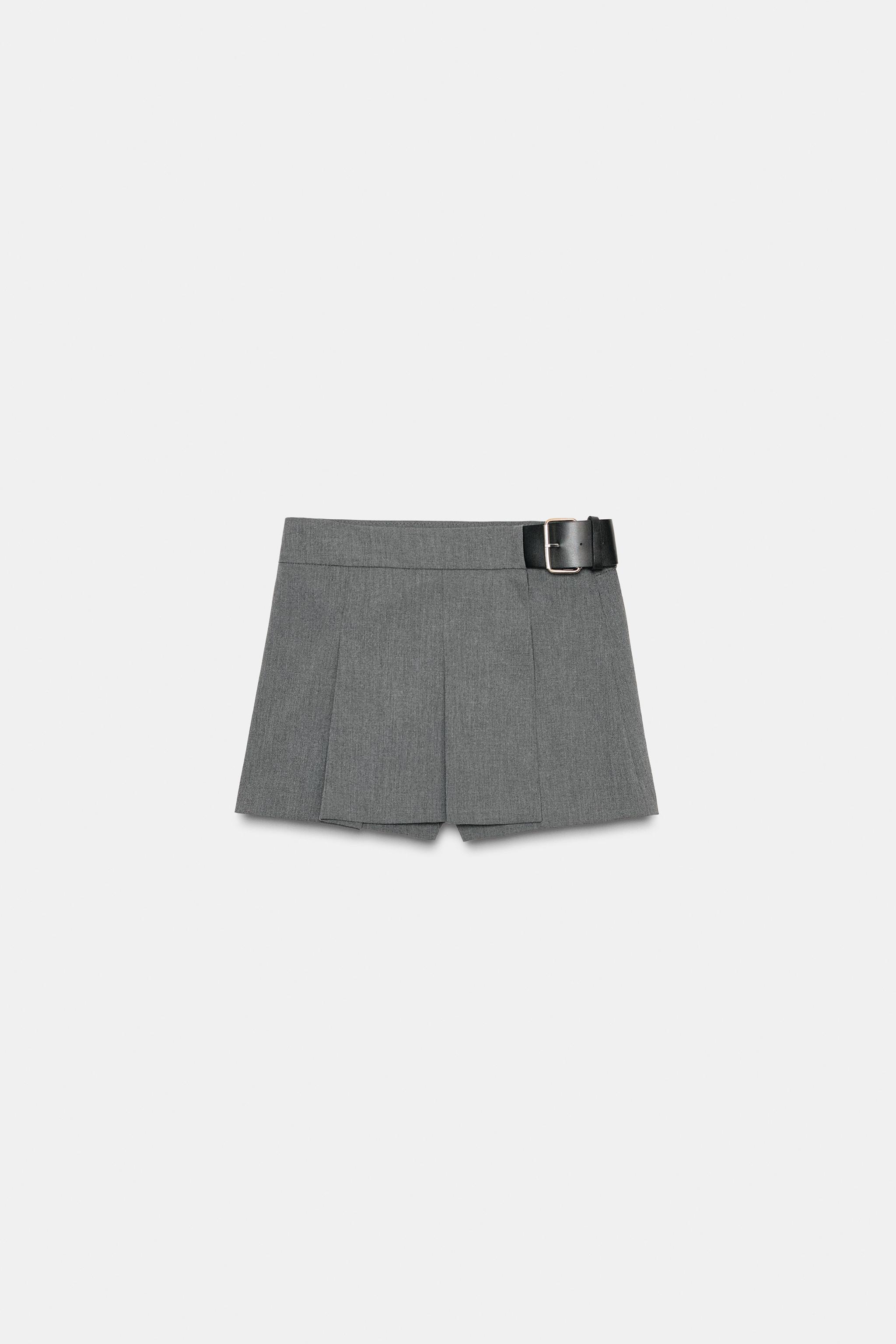 JUPE-CULOTTE PLIS PLATS CEINTURE