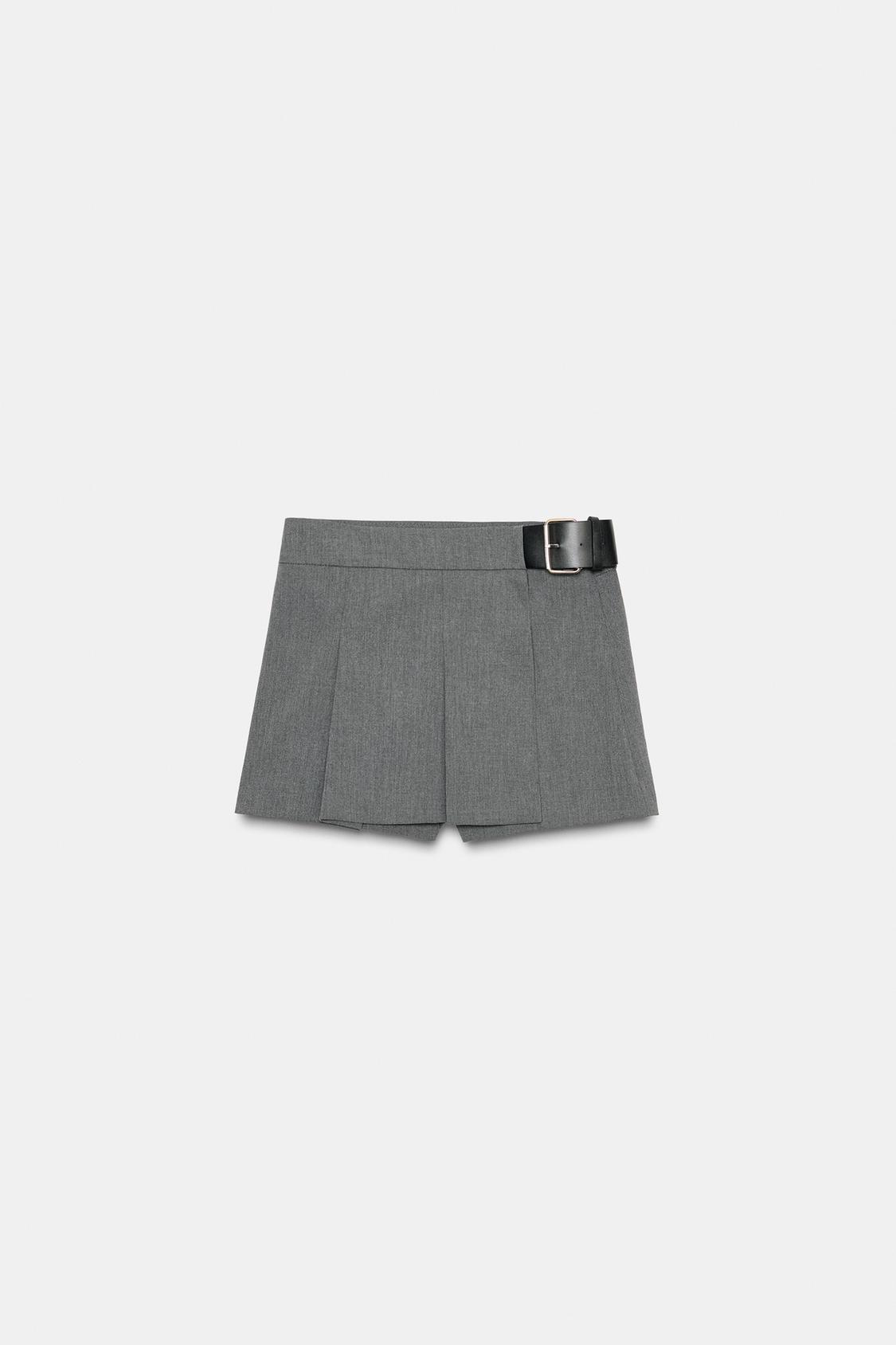 PLEATED BELTED SKORT