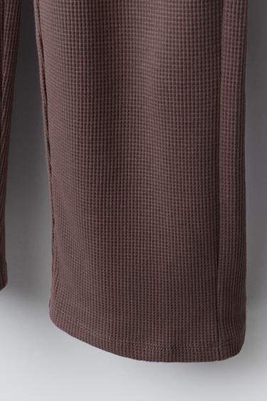 AGES 6-14 / WAFFLE KNIT PYJAMAS WITH EMBROIDERED TEXT - Aubergine by Zara - Image 7