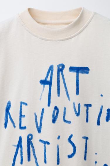 PRINTED T-SHIRT - Ecru by Zara - Image 2
