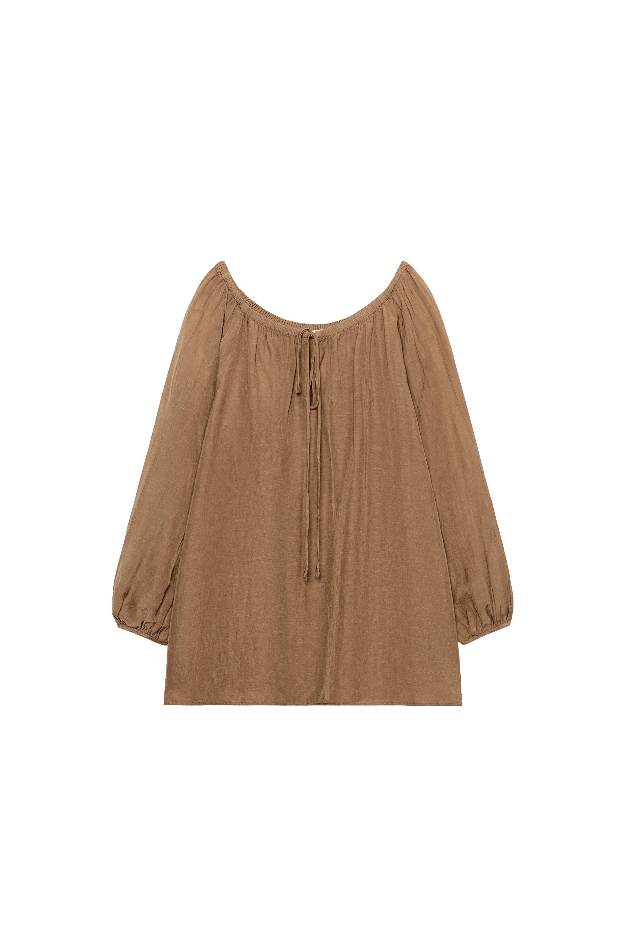ZW COLLECTION LINEN BLEND BLOUSE - Pastel yellow | ZARA India