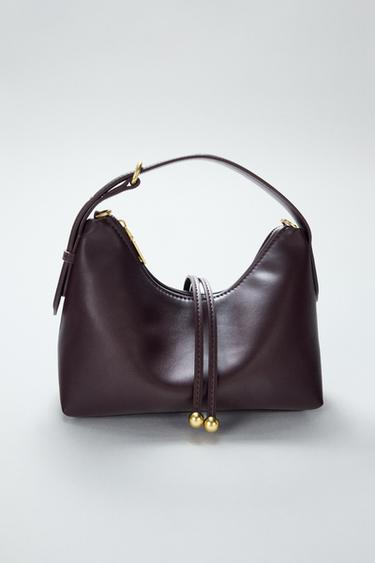 MINI BORSA A SECCHIELLO DETTAGLIO SFOGLIE - Rosso bordeaux di Zara