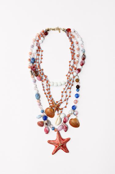 MARINE CHARM BEAD NECKLACE - Multicoloured by Zara