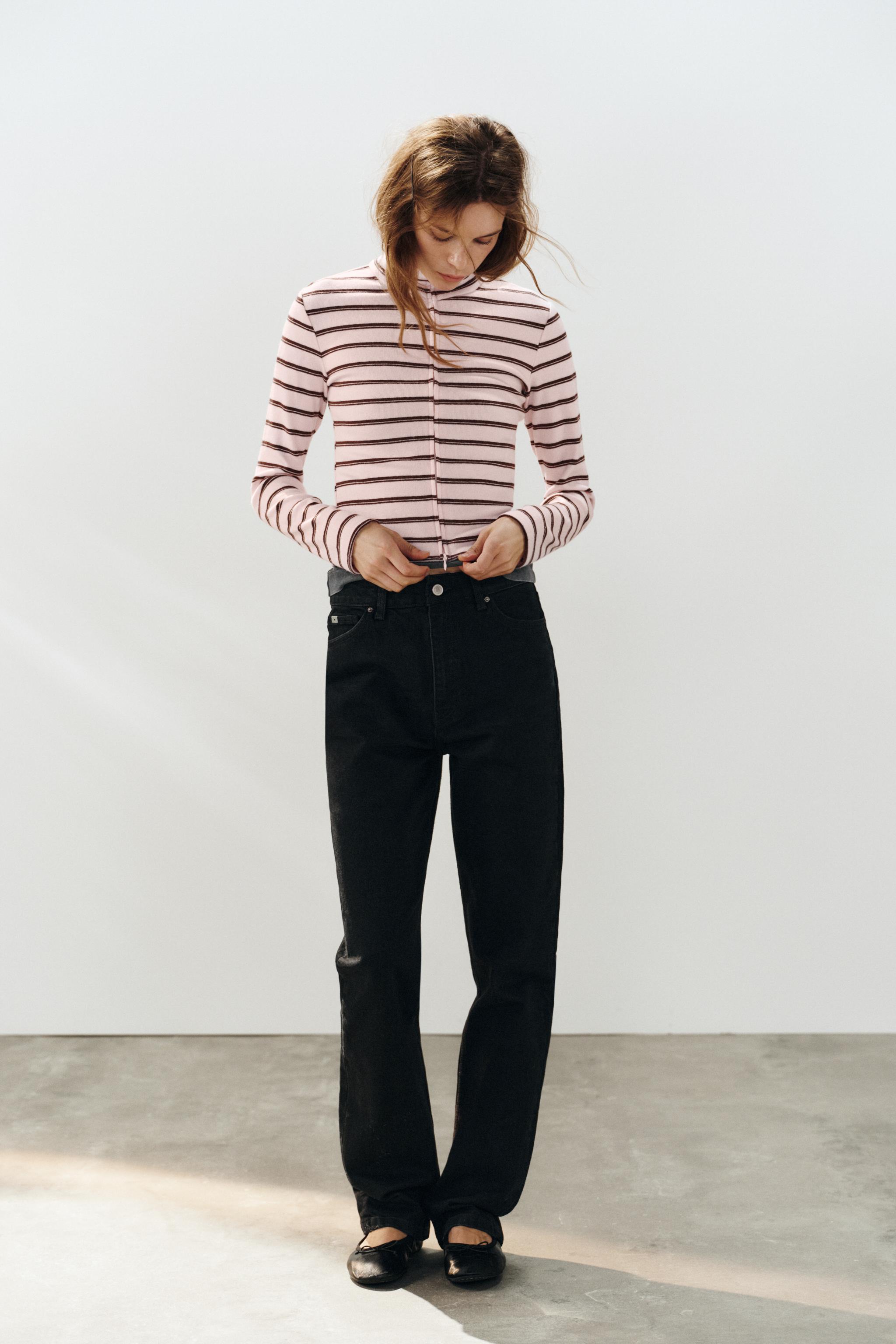 ストライプジッパー付きジャケット - パステルピンク | ZARA Japan / 日本