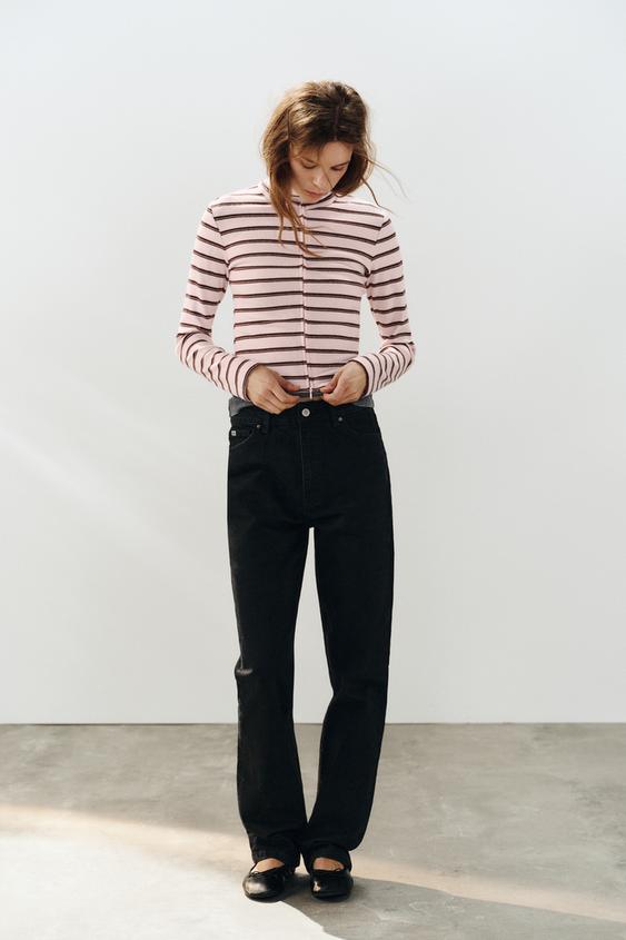 VESTE ZIPPEE RAYURES - Rose pastel de Zara - Image 0