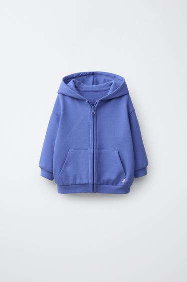 SUDADERA LISA CREMALLERA - Azul de Zara - Imagen 0