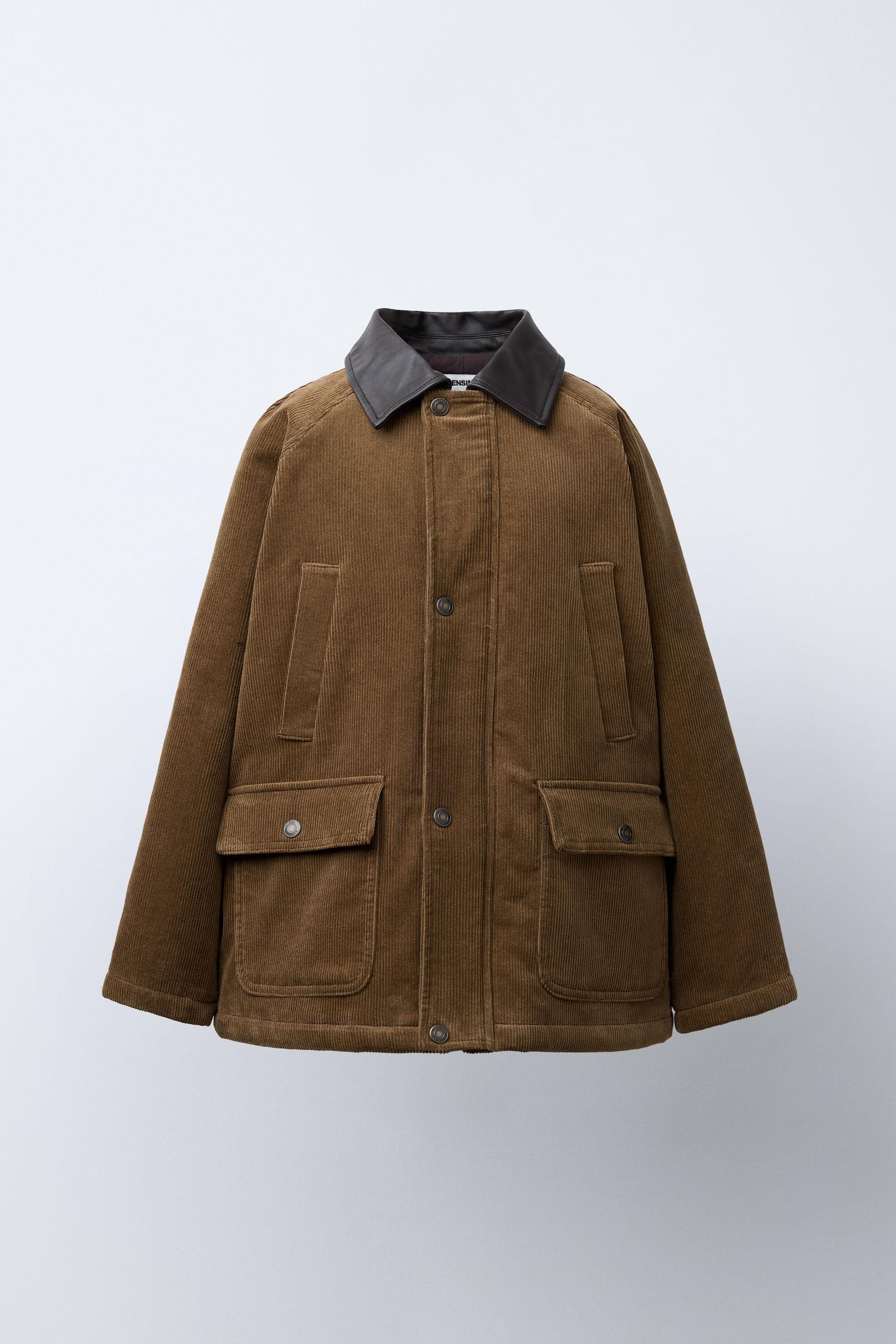 BENSIMON ® X ZARA DOUBLE COLLAR REMOVABLE FAUX FUR PADDED CORDUROY JACKET