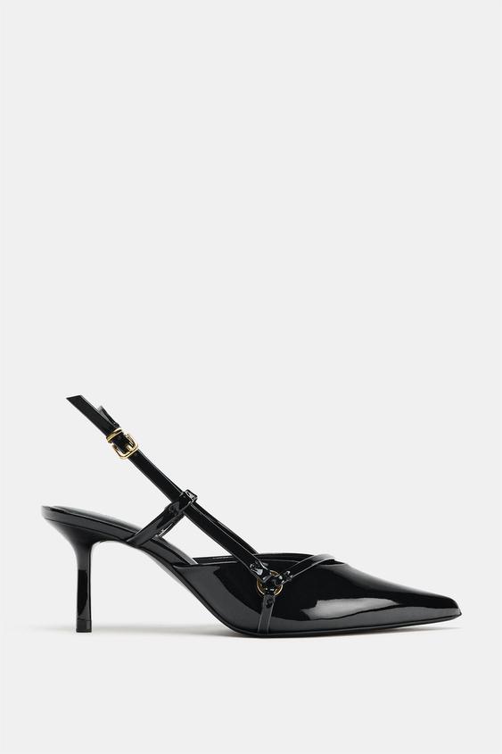 HIGH-HEEL SHOES WITH STRAPS AND BUCKLE - Black by Zara - Image 0