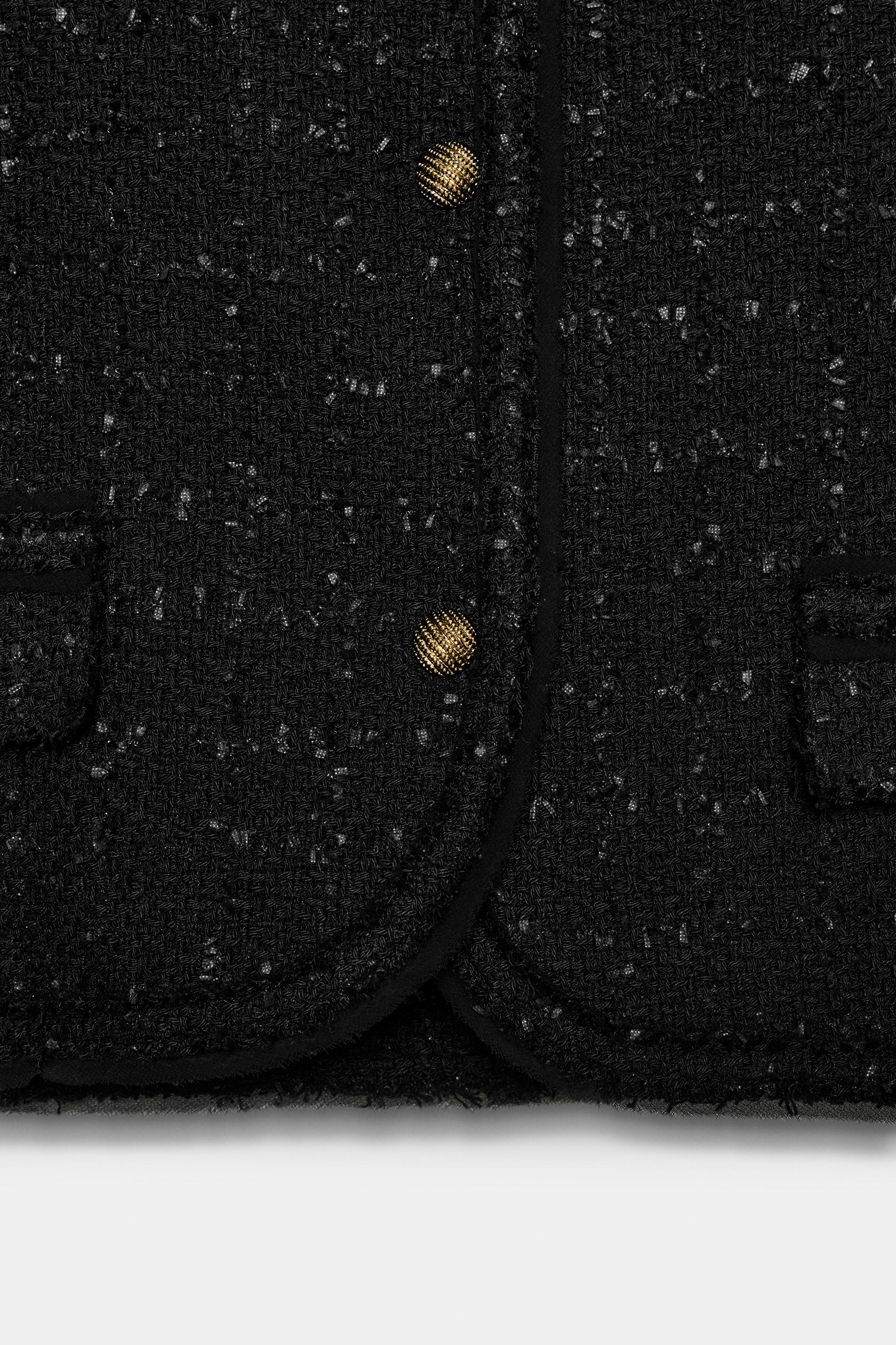 Zara ZW COLLECTION EMBOSSED BUTTON BLAZER — фото 6