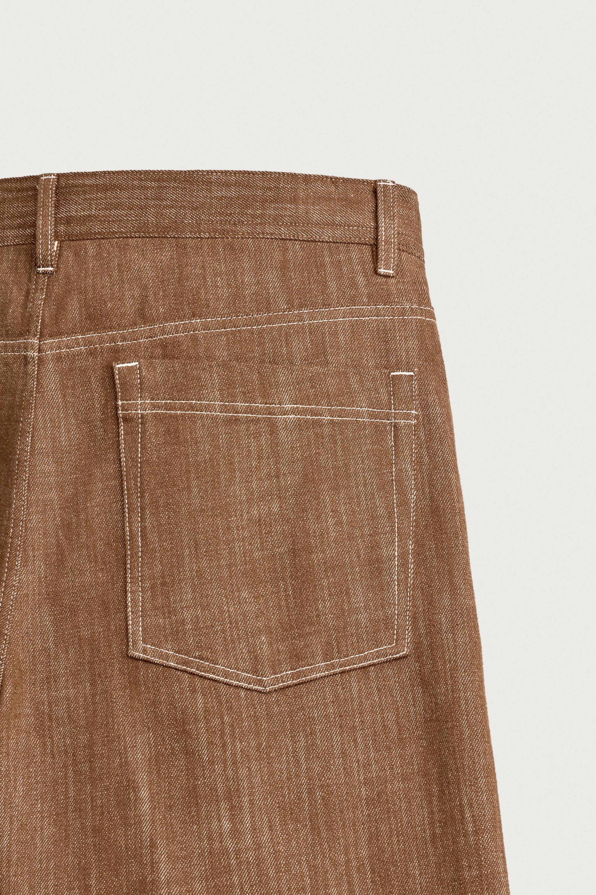 Мужские брюки Zara RELAXED FIT TOPSTITCHED PANTS — фото 10