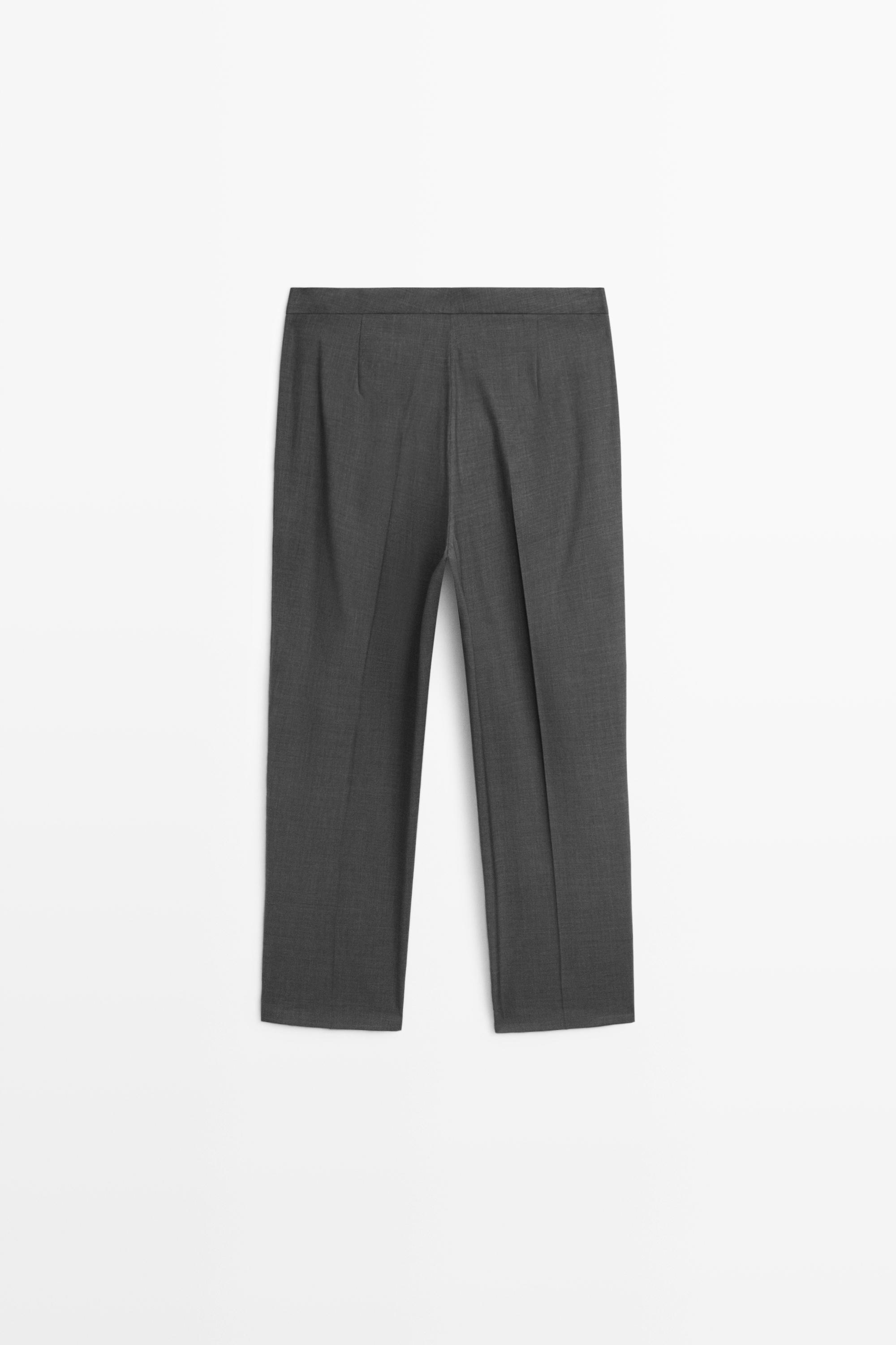 100% cool wool pleated pants