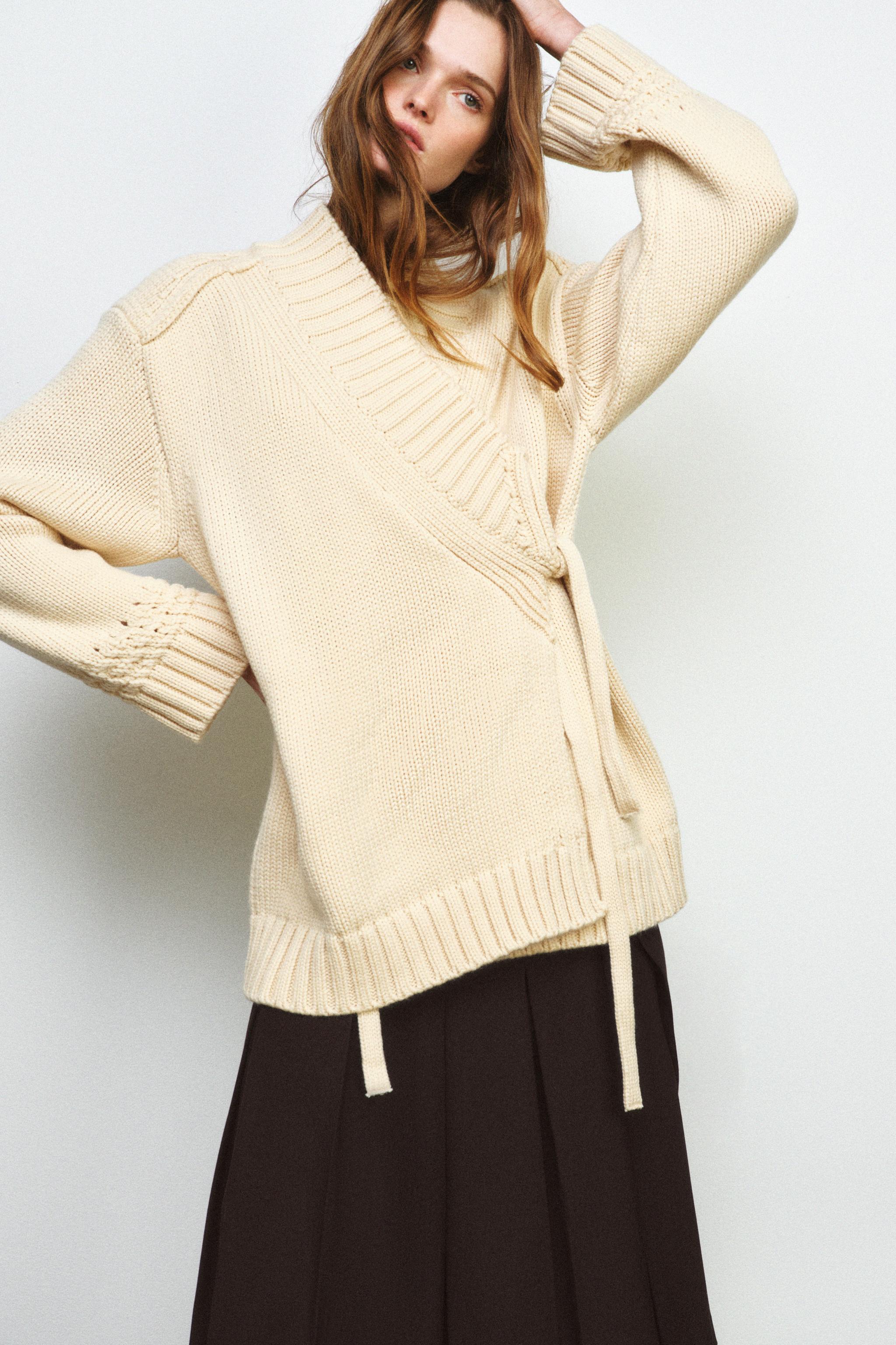 ニット キモノラップカーディガン - エクリュ | ZARA Japan / 日本