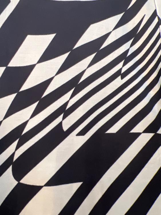 Black and white abstract pattern with zigzag lines and geometric shapes, creating a dynamic and modern visual effect.