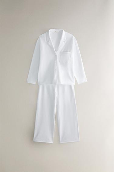NAPPED SHIRT WITH TRIM - White by Zara - Image 4
